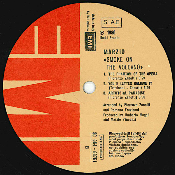 Marzio Vincenzi - Smoke On The Volcano | EMI (3C 064-63751) - 4 Marzio Vincenzi - Smoke On The Volcano | EMI (3C 064-63751) - 4