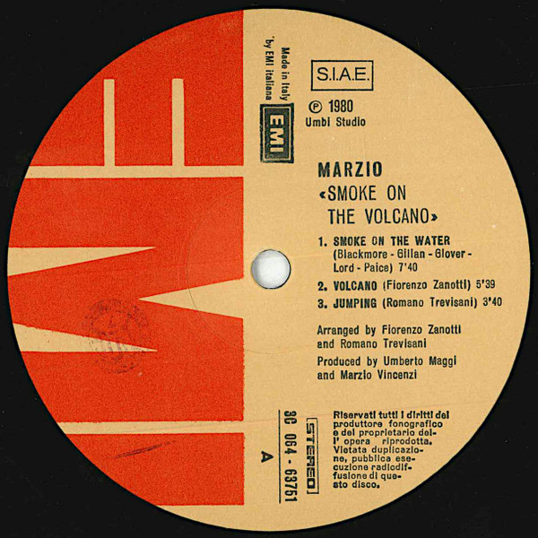 Marzio Vincenzi - Smoke On The Volcano | EMI (3C 064-63751) - 3 Marzio Vincenzi - Smoke On The Volcano | EMI (3C 064-63751) - 3