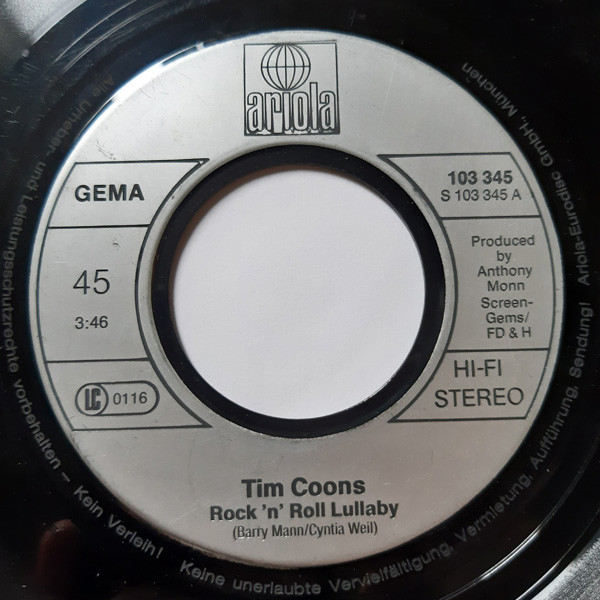 Tim Coons - Rock 'N' Roll Lullaby | Ariola (103 345) - 2
