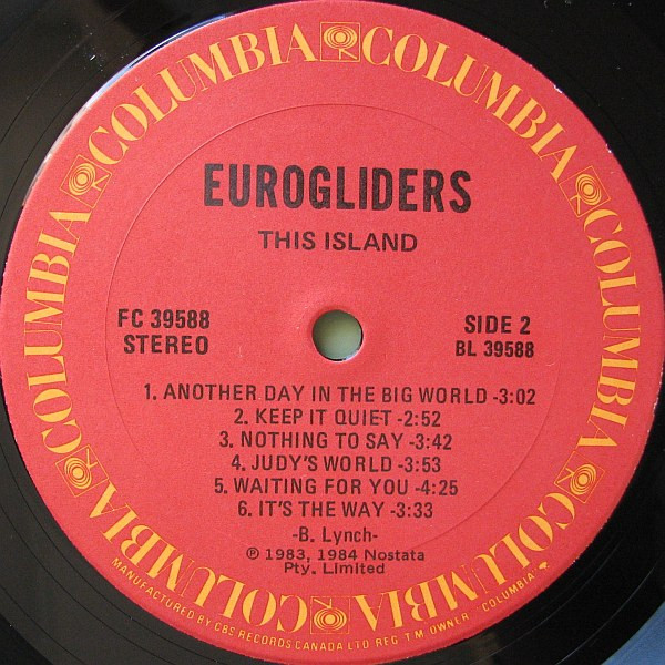 Eurogliders - This Island [Vinyl] | Columbia (FC 39588) - 4
