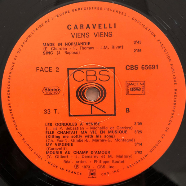 Caravelli - Viens Viens | CBS (65691) - 4 Caravelli - Viens Viens | CBS (65691) - 4