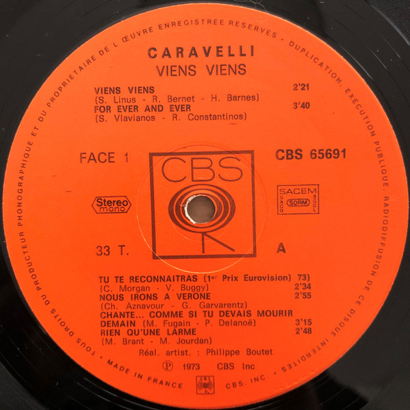 Caravelli - Viens Viens | CBS (65691) - 3 Caravelli - Viens Viens | CBS (65691) - 3