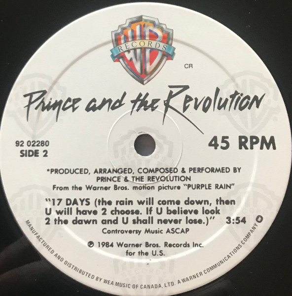 Prince And The Revolution - When Doves Cry (12") [Vinyl] | Warner Bros. Records (92 02280) - 4