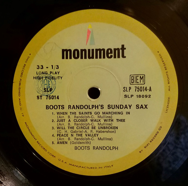 Boots Randolph - Sunday Sax | Monument (SLP 18092) - 4 Boots Randolph - Sunday Sax | Monument (SLP 18092) - 4
