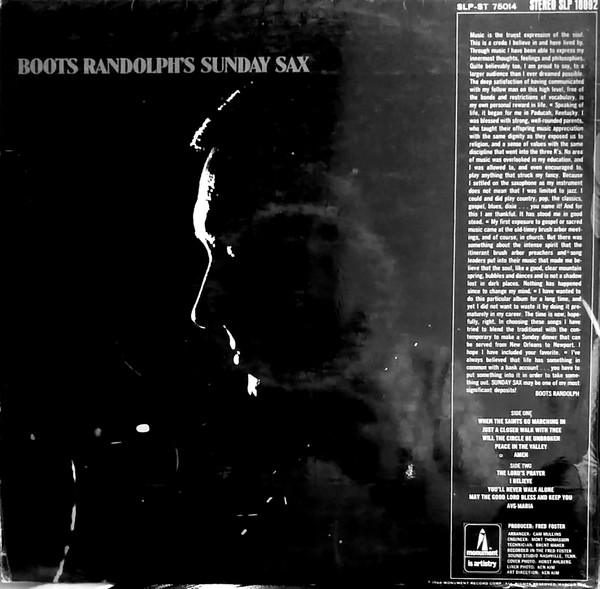 Boots Randolph - Sunday Sax | Monument (SLP 18092) - 2 Boots Randolph - Sunday Sax | Monument (SLP 18092) - 2