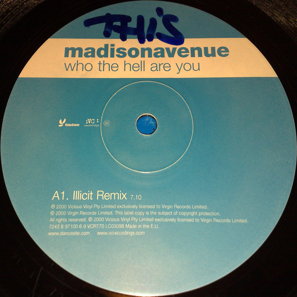 Madison Avenue - Who The Hell Are You | VC Recordings (VCRT70) - 3 Madison Avenue - Who The Hell Are You | VC Recordings (VCRT70) - 3