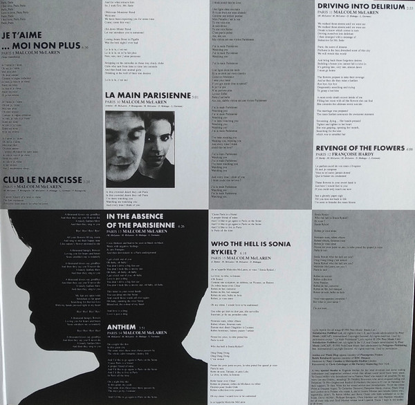 Malcolm McLaren , Catherine Deneuve , Françoise Hardy , Amina - Paris | Sony Music (19802803501) - 3