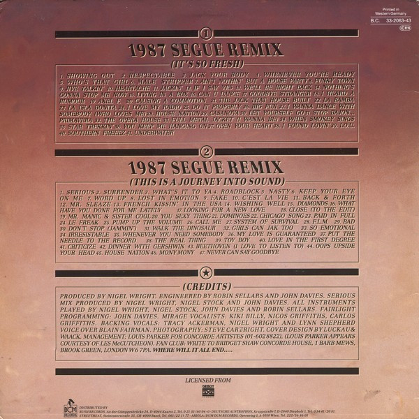 Mirage - Mix '87 (87 Hits Of '87) | BCM Records (B.C. 33-2063-43) - 2