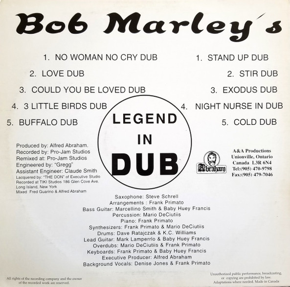 Various - Bob Marley's Legend In Dub | Abraham (AALP 678) - 2