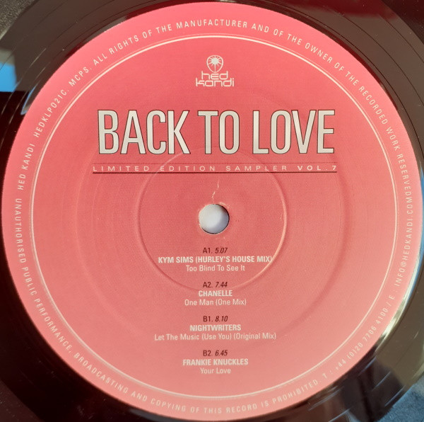 Various - Back To Love (Sampler Vol. 7) | Hed Kandi (HEDKLP021C) - 3