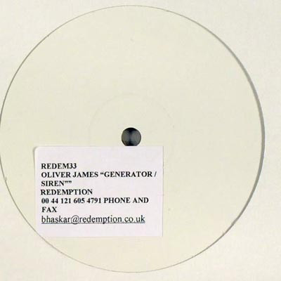 Oliver Lord - Generator / Siren | Redemption (REDEM 033) - main