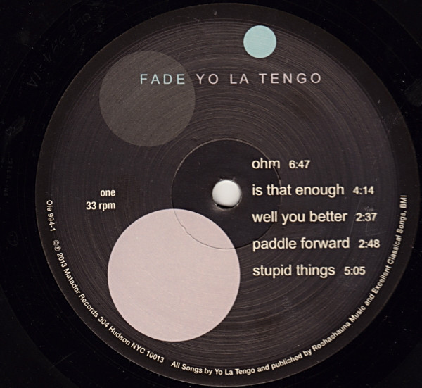 Yo La Tengo - Fade | Matador (Ole 994-1) - 3