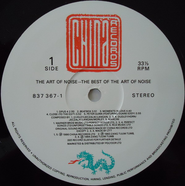 The Art Of Noise - The Best Of The Art Of Noise | China Records (837 367-1) - 3
