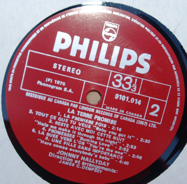 Johnny Hallyday - La Terre Promise | Philips (9101 014) - 4 Johnny Hallyday - La Terre Promise | Philips (9101 014) - 4
