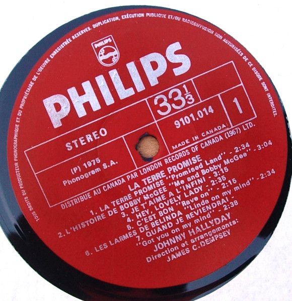 Johnny Hallyday - La Terre Promise | Philips (9101 014) - 3 Johnny Hallyday - La Terre Promise | Philips (9101 014) - 3