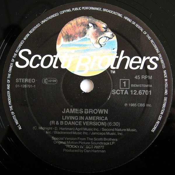 James Brown - Living In America (12" Extended Dance Mix) | Scotti Bros. Records (SCTA 12.6701) - 3