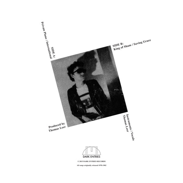 Thomas Leer - Private Plane / International | Dark Entries (DE-088) - 2