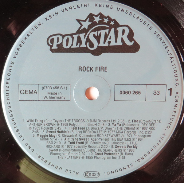 Various - Rock-Fire - Die Top-Hits Der 60er Jahre | Polystar (0060 265) - 3