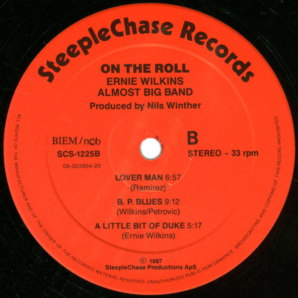 Ernie Wilkins Almost Big Band - On The Roll | SteepleChase (SCS 1225) - 4
