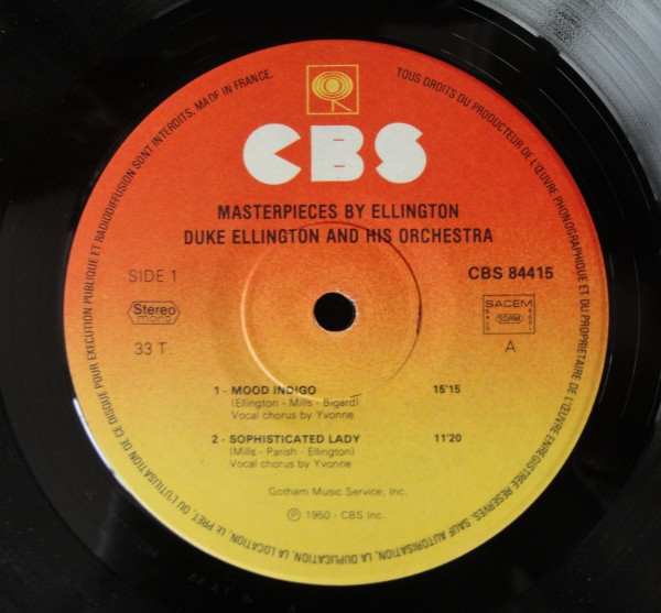 Duke Ellington And His Orchestra - Masterpieces By Ellington | CBS (84415) - 3
