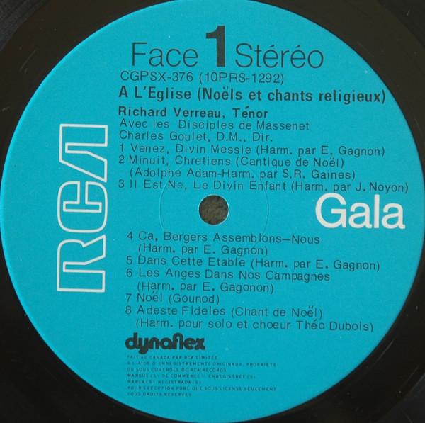 Richard Verreau - À L'Église | RCA Gala (CGPSX-376) - 3 Richard Verreau - À L'Église | RCA Gala (CGPSX-376) - 3