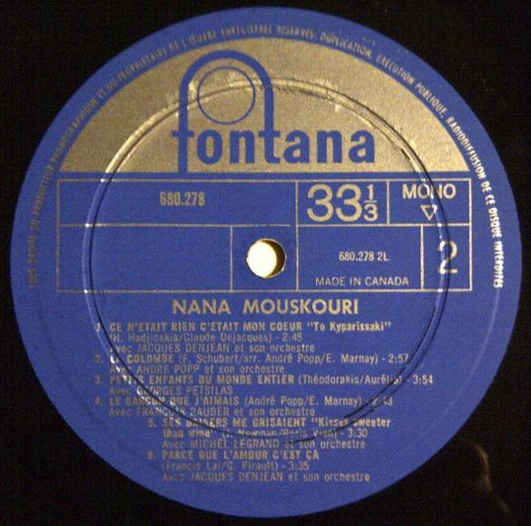 Nana Mouskouri - Un Canadien Errant | Fontana (680.278) - 4