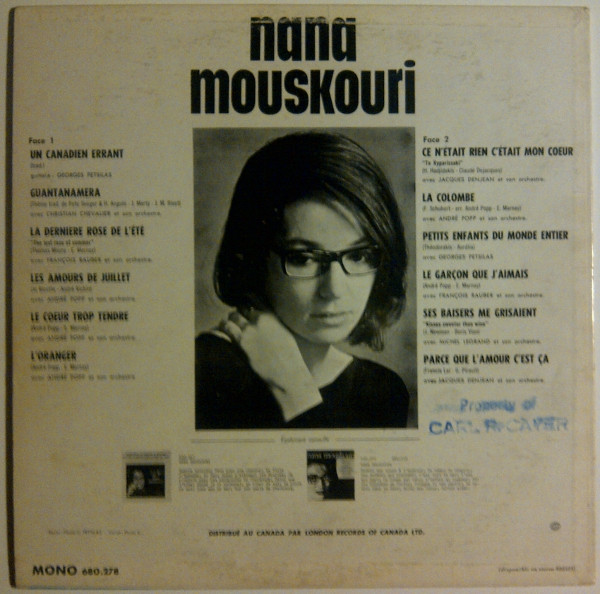 Nana Mouskouri - Un Canadien Errant | Fontana (680.278) - 2