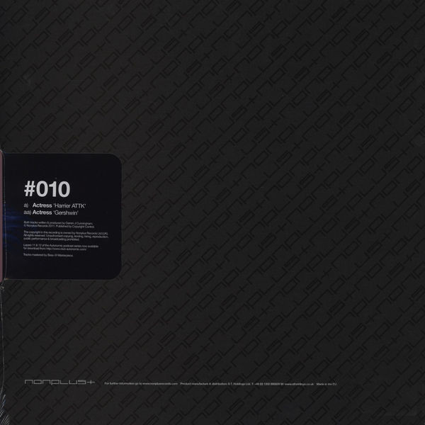 Actress - Harrier ATTK / Gershwin | Nonplus Records (#010) - 2