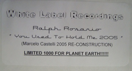 Ralphi Rosario - You Used To Hold Me 2005 | White Label Recordings (SAWL 002) - 3
