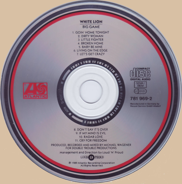 White Lion - Big Game CD | Atlantic (781 969-2) - 3 White Lion - Big Game CD | Atlantic (781 969-2) - 3