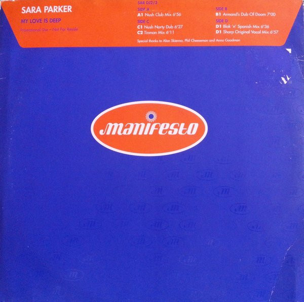 Sara Parker - My Love Is Deep | Manifesto (SARDJ 2/3) - main