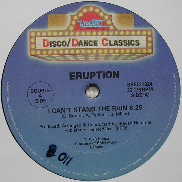 Eruption / Bumblebee Unlimited - I Can't Stand The Rain / Love Bug | Unidisc (SPEC-1324)
