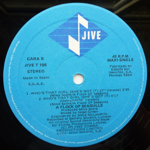 A Flock Of Seagulls - Who's That Girl (She's Got It) | Jive (JIVE T 106) - 4