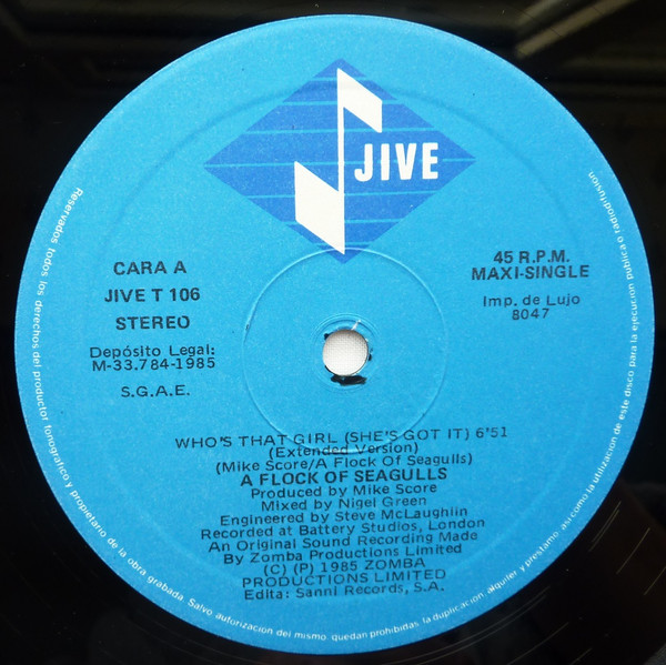 A Flock Of Seagulls - Who's That Girl (She's Got It) | Jive (JIVE T 106) - 3