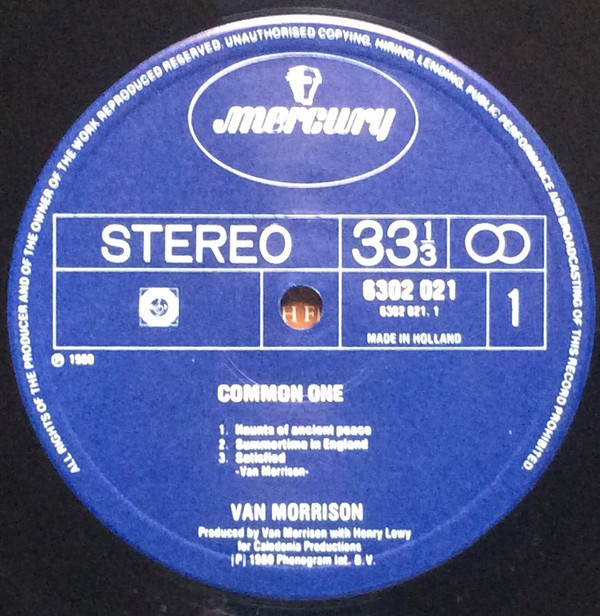 Van Morrison - Common One | Mercury (6302 021) - main Van Morrison - Common One | Mercury (6302 021) - main
