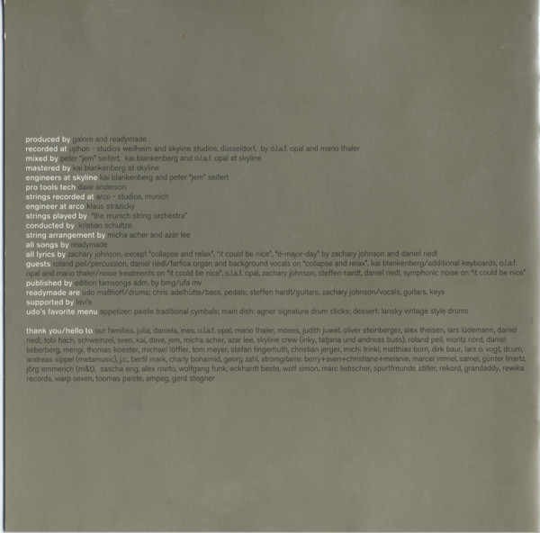 Readymade - Snapshot Poetry | Tamtam Records (74321 692282) - 3