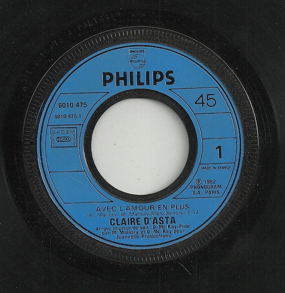 Claire D'Asta - Avec L'amour En Plus | Philips (6010 475) - 3