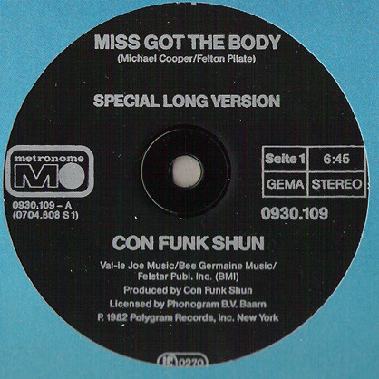 Con Funk Shun - Miss Got The Body | Metronome (0930.109) - main