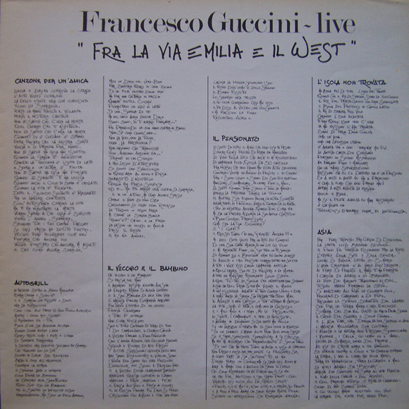 Francesco Guccini - Fra La Via Emilia E Il West | EMI (2-62 1186693 T) - 4