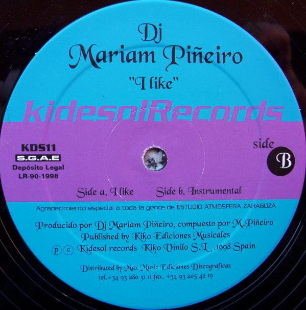 Mariam Piñeiro - I Like | Kidesol Records (KDS 011) - main