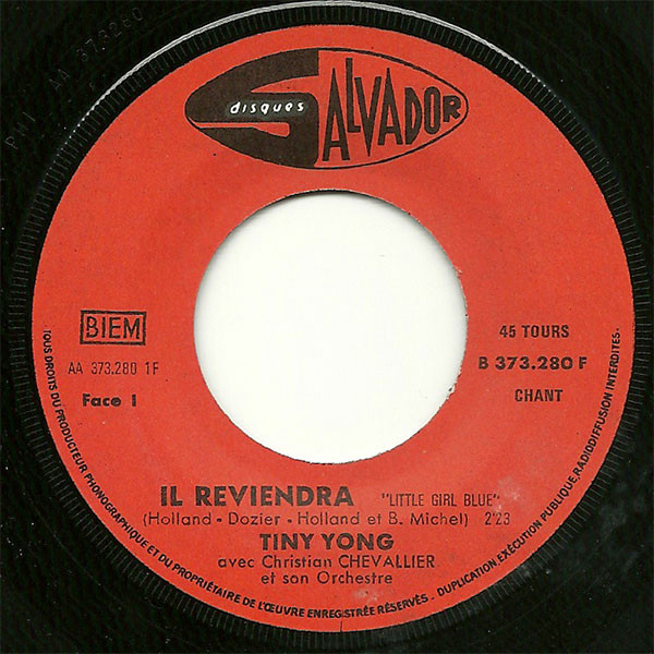 Tiny Yong - Il Reviendra / Les Garçons M'aiment | Disques Salvador (B 373.280 F) - 3 Tiny Yong - Il Reviendra / Les Garçons M'aiment | Disques Salvador (B 373.280 F) - 3