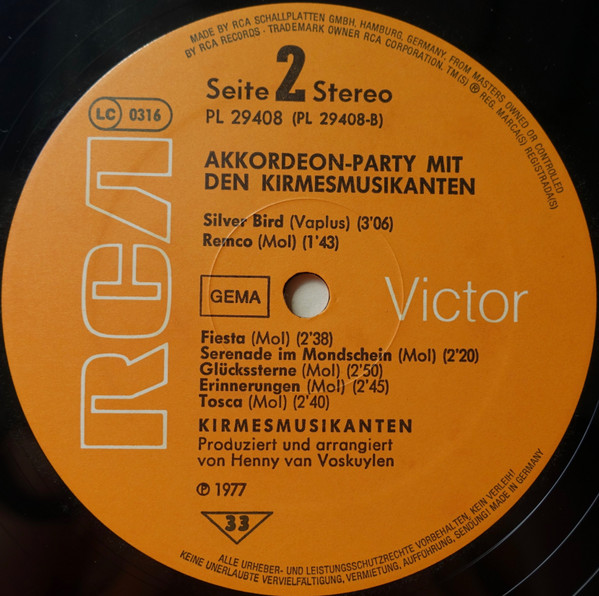De Kermisklanten - Akkordeon Party Mit Den Kirmesmusikanten | RCA (PL 29408) - 4