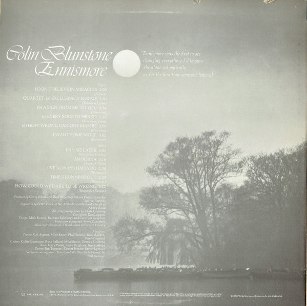 Colin Blunstone - Ennismore | Epic (EPC 65278) - 2 Colin Blunstone - Ennismore | Epic (EPC 65278) - 2