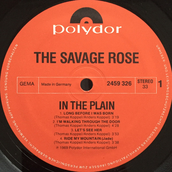 Savage Rose - In The Plain | Polydor (2459 326) - 3