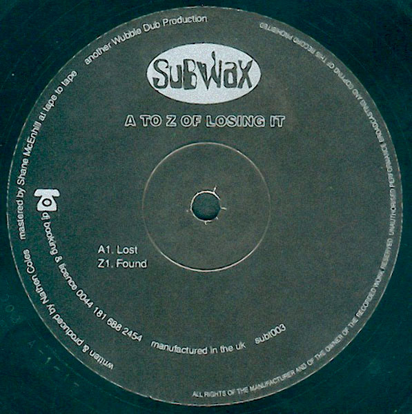 Nathan Coles - A To Z Of Losing It | Subwax (subt003)