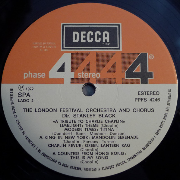Stanley Black Conducting The London Festival Orchestra And London Festival Chorus - A Tribute To Charlie Chaplin | Decca (PPFS 4246) - 4