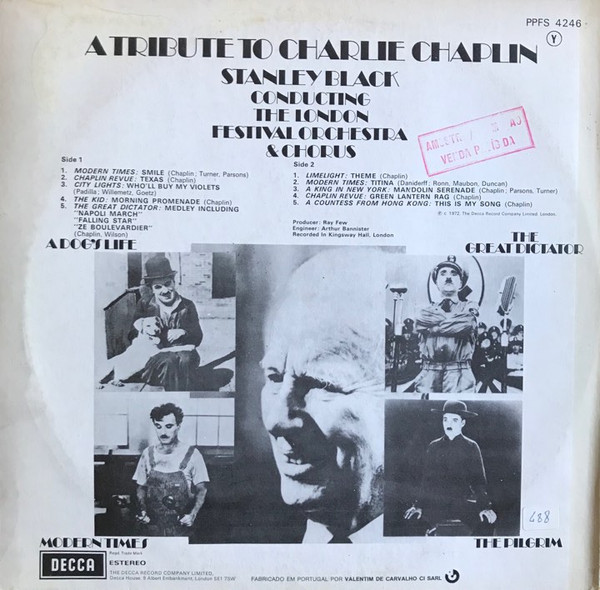 Stanley Black Conducting The London Festival Orchestra And London Festival Chorus - A Tribute To Charlie Chaplin | Decca (PPFS 4246) - 2
