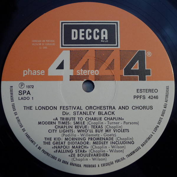 Stanley Black Conducting The London Festival Orchestra And London Festival Chorus - A Tribute To Charlie Chaplin | Decca (PPFS 4246) - 3
