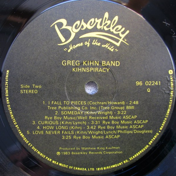 Greg Kihn Band - Kihnspiracy | Beserkley (96 02241) - 4 Greg Kihn Band - Kihnspiracy | Beserkley (96 02241) - 4