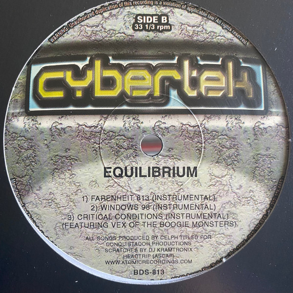 Equilibrium - Farenheit 813 / Windows 98 / Critical Conditions | Cybertek Records (BDS-813) - 2